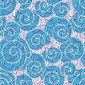 Seamless pattern with seashells. Abstract vector illustration with shells.